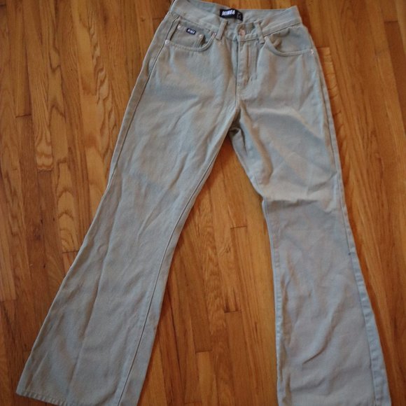 Minga London Light Olive Green Boot Cut Jeans - Picture 2 of 4